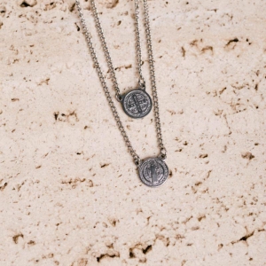Escapulário medalha São bento aço inoxidável