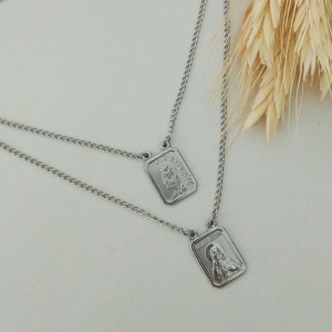 Escapulário SC de Jesus Sto Expedito aço inoxidável