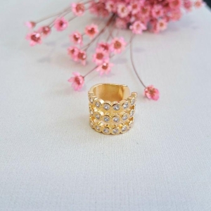 Piercing fake 3 linhas cravejadas