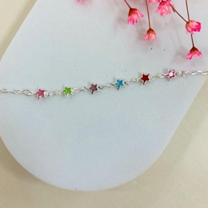 Pulseira estrelinha zircônias colors