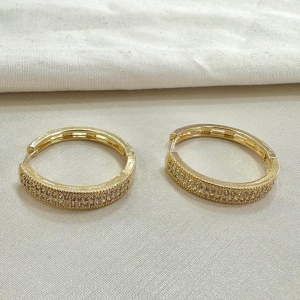 Argola cravejada 2 linhas