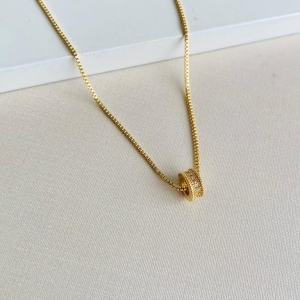 Colar lux círculo cravejado basico