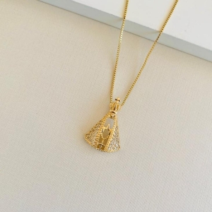 Colar Nossa Senhora cravejada luxo