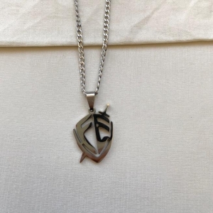 Corrente grumet com escudo FÉ steel 60cm