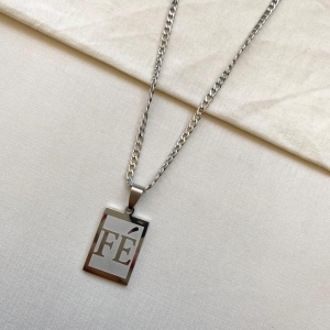 Corrente grumet com placa FÉ steel 60cm