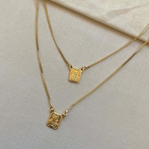 Escapulario 2 em 1 cristo nossa senhora mini placa