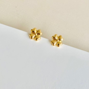 Brinco flor 4 folhas liso