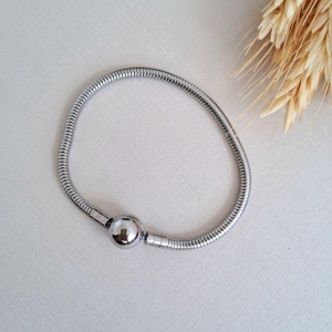 Bracelete Steel de berloque botão