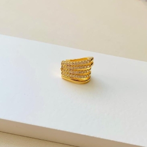 Piercing fake 4 fileiras cravejadas 1 lisa