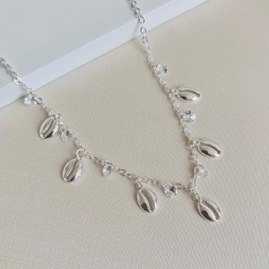 Tornozeleira conchas e pontos de luz