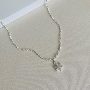 Tornozeleira floco de neve cravejado