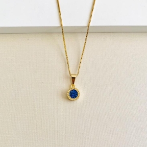 Colar zircônia azul