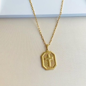 Corrente cartier 50cm com escudo da cruz
