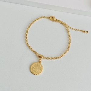 Pulseira elo português com medalha do pai nosso