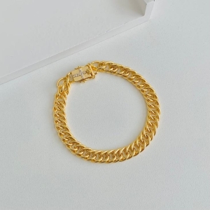 Pulseira luxo grumet fecho gaveta cruz cravejada