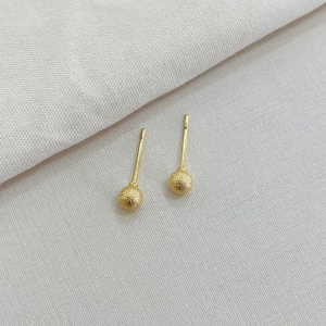 Brinco Bolinha Texturizada Gold PP