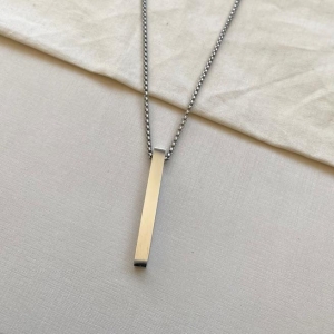 Corrente pipoca palito 4 faces steel 70cm