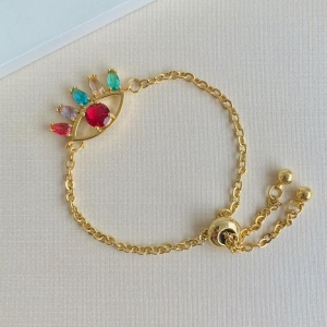 Pulseira olho grego lux colors regulavel