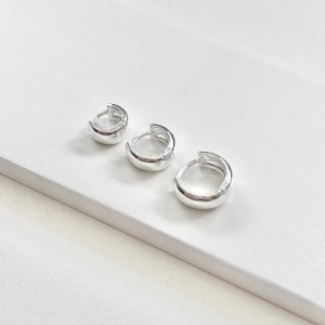 Trio argolinha lisa grossa