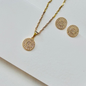 Conjunto círculo cravejado