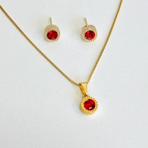 Conjunto zircônia Vermelho