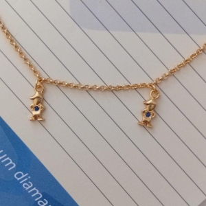 Pulseira elo portugues 2 filhos mini