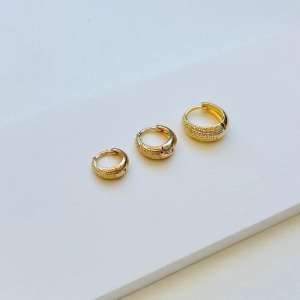 Trio de argolinha diamantada