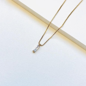 Colar zirconia baguete
