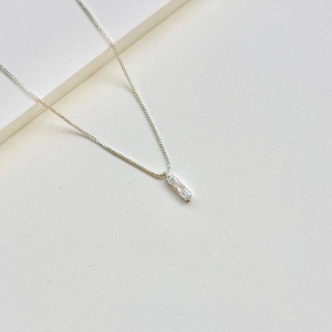 Colar zirconia baguete