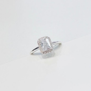Anel quadrado luxo zirconia com cravejado