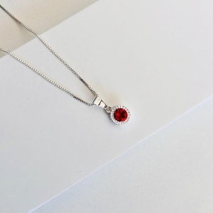 Colar zirconia lux vermelha