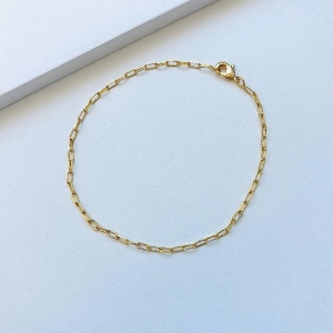 Pulseira cartier fina elo médio