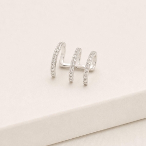 Piercing ear cuff 3 fileiras cravejadas