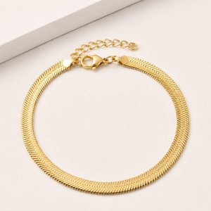 Pulseira luxo fita lisa espelhada 5mm
