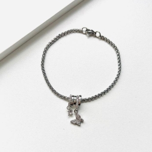 Pulseira pipoca borboleta e zirconia