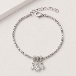 Pulseira pipoca tres zirconias
