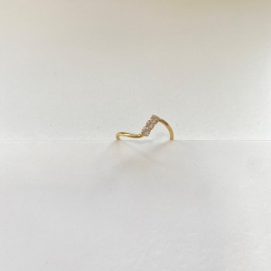 Anel tres zirconias ajustavel