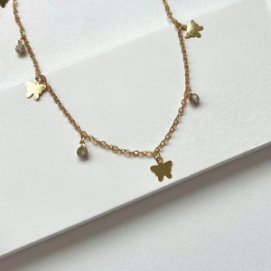 Choker borboletas e pontos de luz