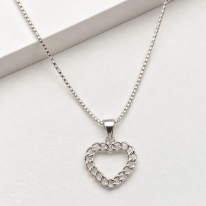 Colar luxo coração em elos corrente