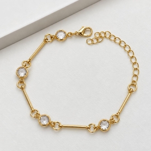Pulseira zirconia cristal com haste