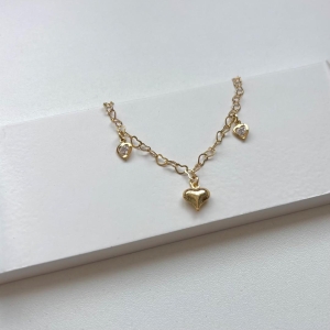 Pulseira coração com pontos de luz