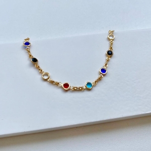 Pulseira zirconias redondas colors