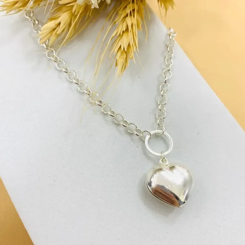 Choker elo português com coração