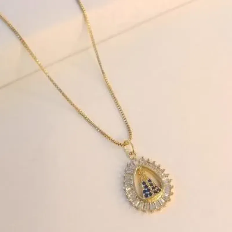 Colar Luxo Nossa Senhora Aparecida 50 cm