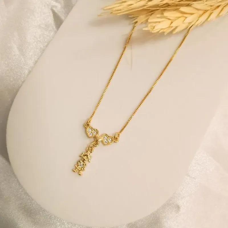 Colar mini canga corações com menino cravejados