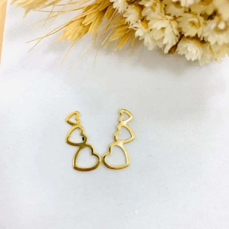 Ear cuff corações Vazados