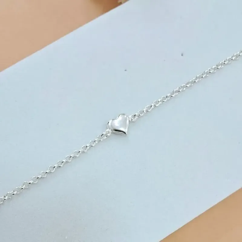 Pulseira coração liso