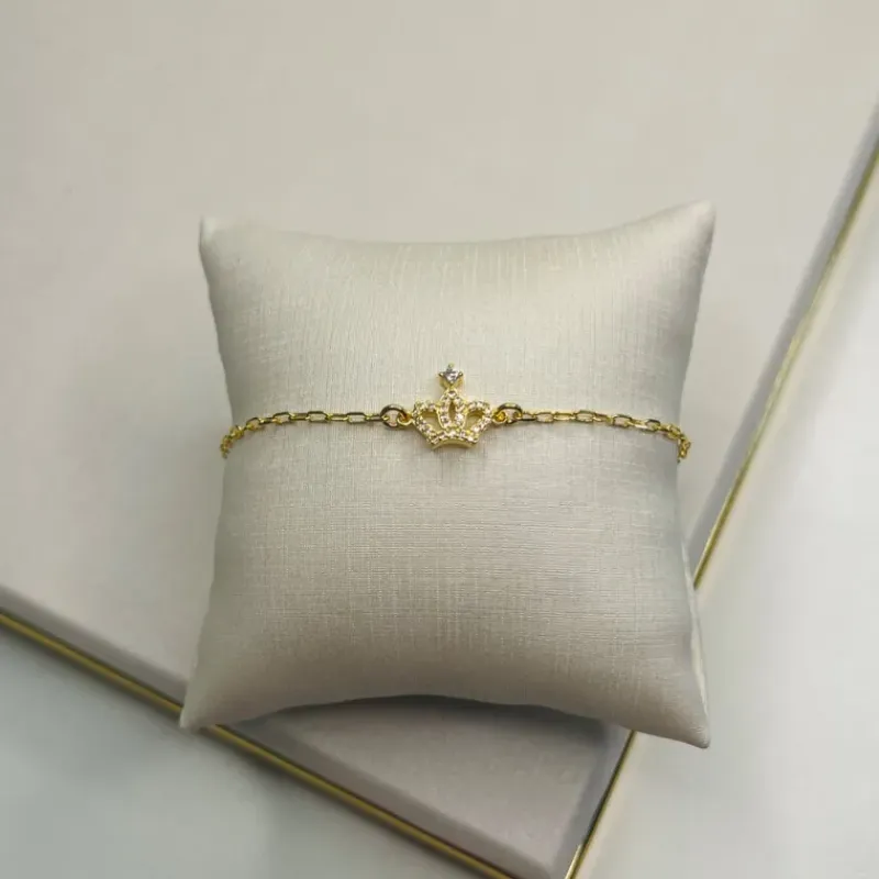 Pulseira coroa princesa luxuosa
