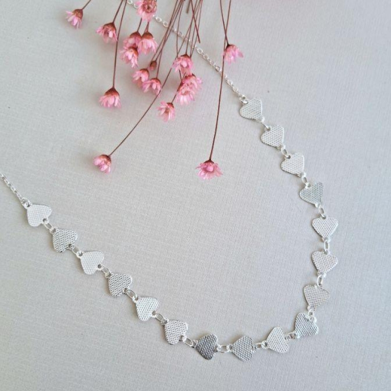 Choker Corações Diamantados