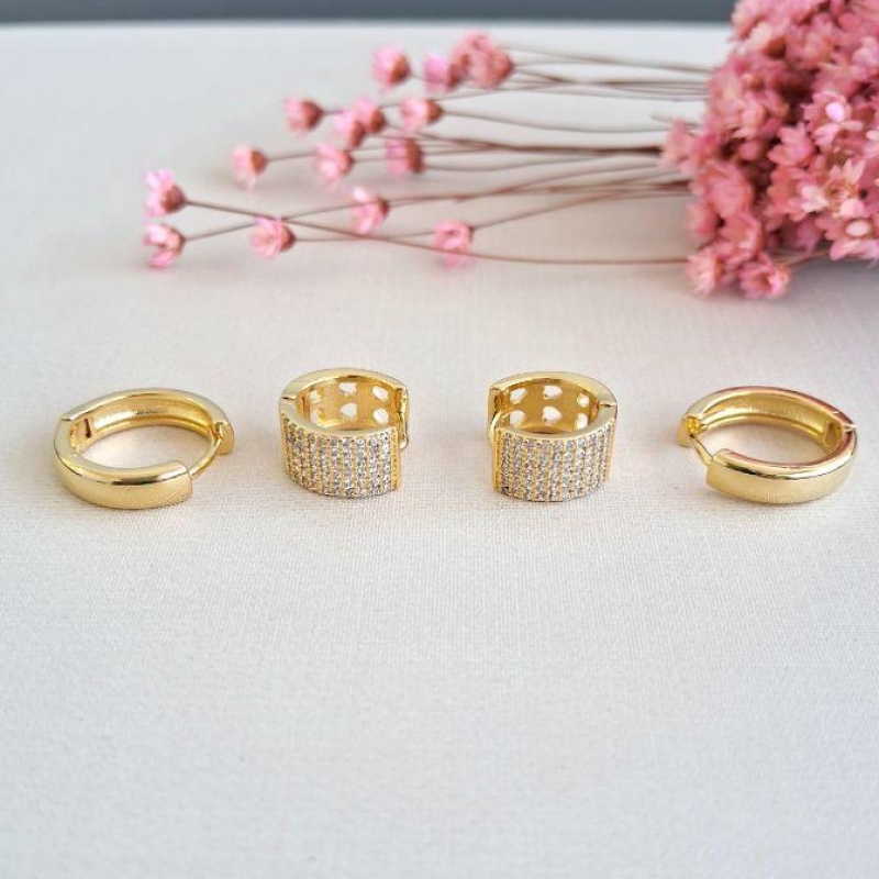 Dupla de Argolinhas Elegância Brilhante